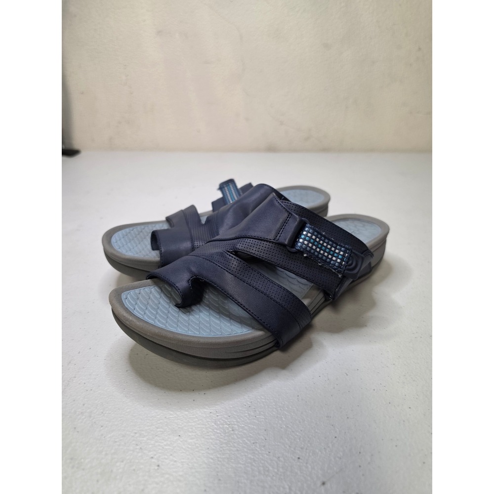 Baretraps Womens Size 10 Navy Blue Toe Loop Slide Sandals Comfort Walking Shoes